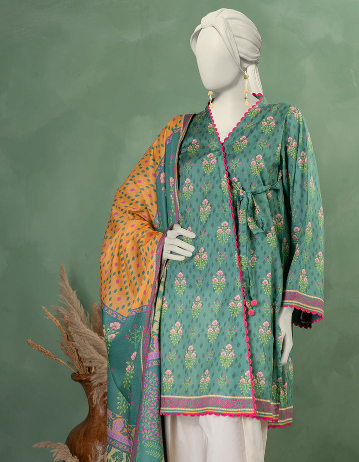 Lawn Multicolor Unstitched Suit - J. Junaid Jamshed