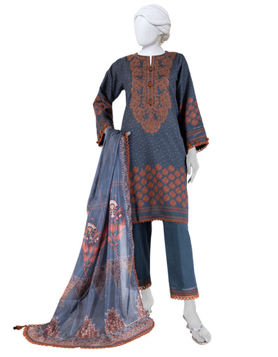 Lawn Multicolor Unstitched Suit - J. Junaid Jamshed