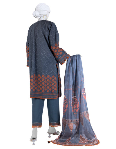 Lawn Multicolor Unstitched Suit - J. Junaid Jamshed