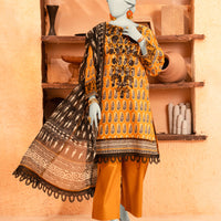 Lawn Mustard Unstitched Suit - J. Junaid Jamshed