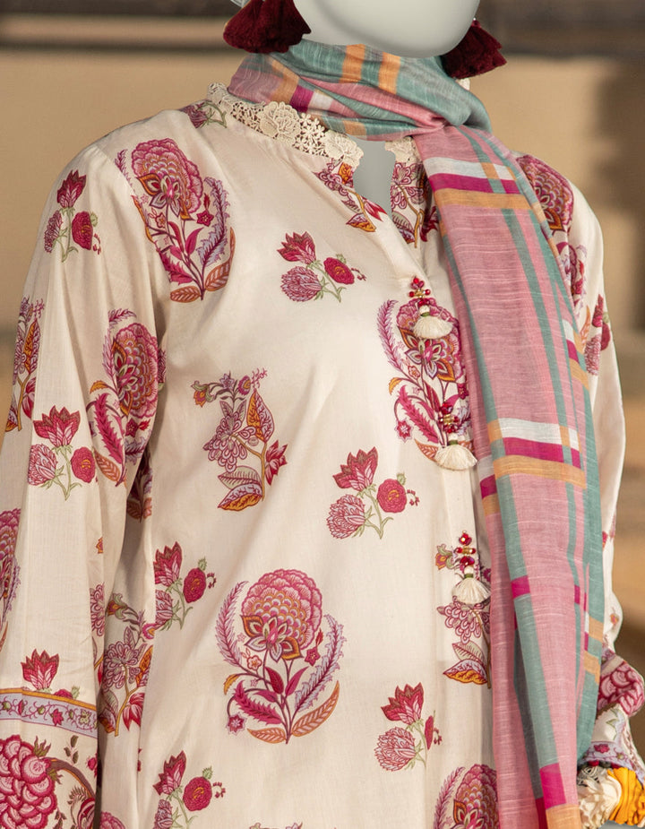Lawn Multicolor Unstitched Suit - J. Junaid Jamshed