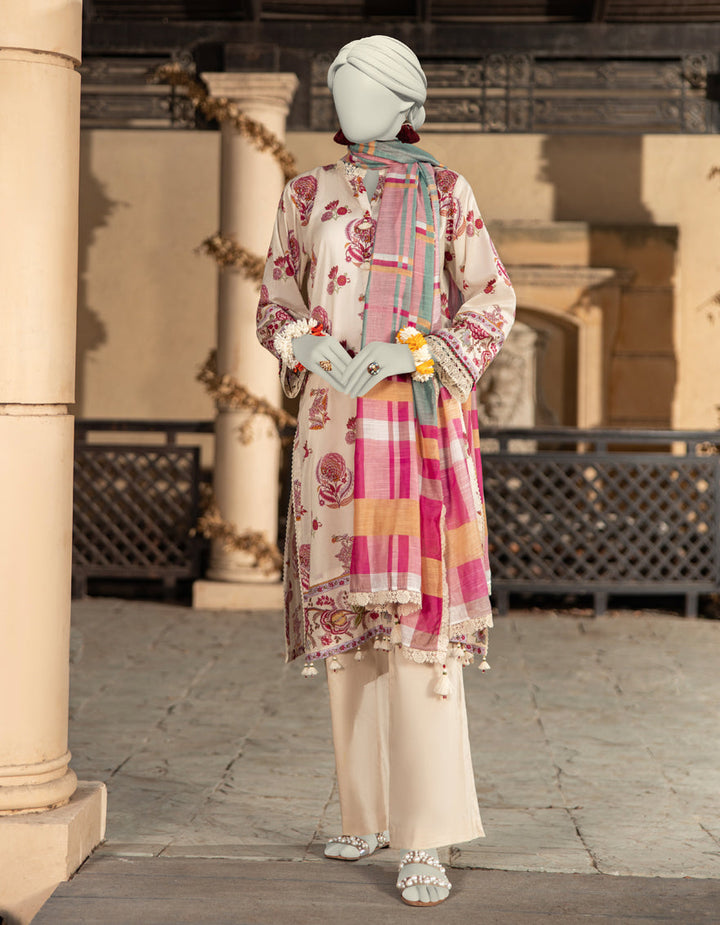 Lawn Multicolor Unstitched Suit - J. Junaid Jamshed