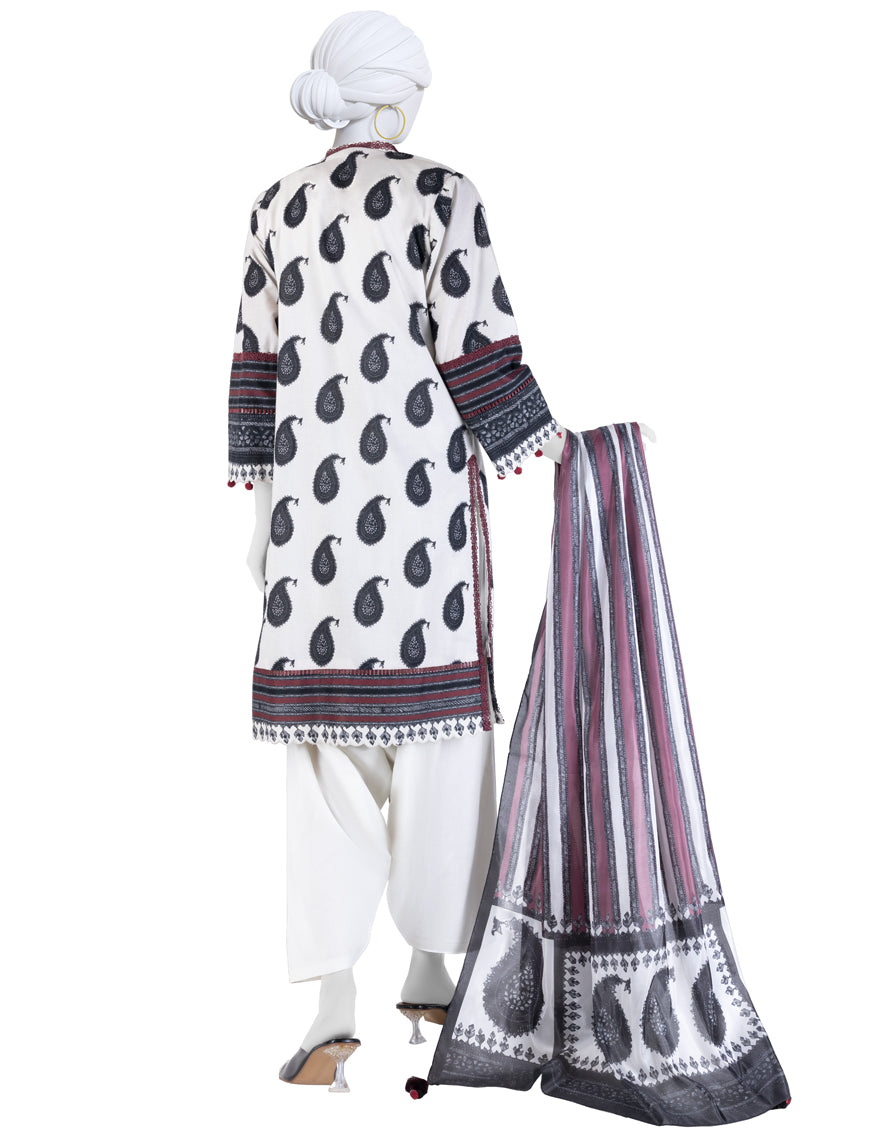 Lawn Multicolor Unstitched Suit - J. Junaid Jamshed