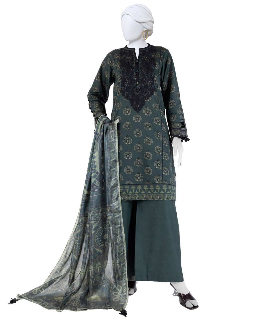 Lawn Multicolor Unstitched Suit - J. Junaid Jamshed