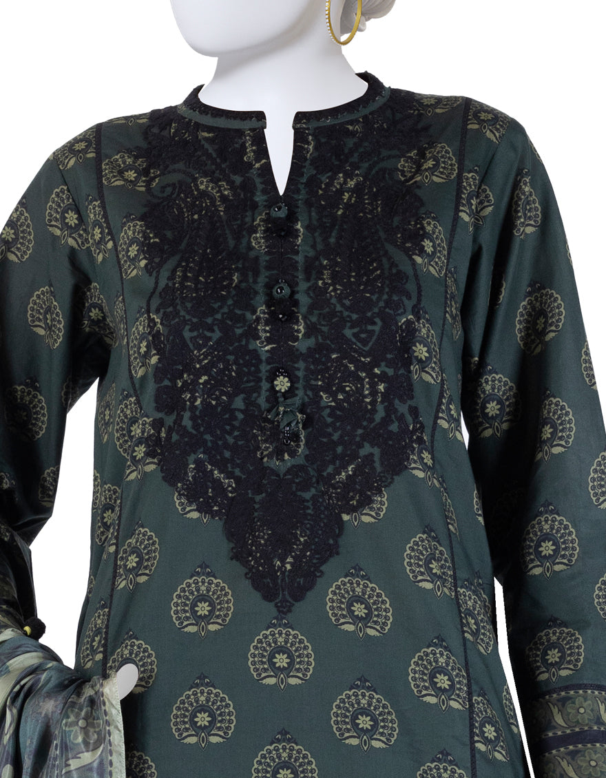 Lawn Multicolor Unstitched Suit - J. Junaid Jamshed