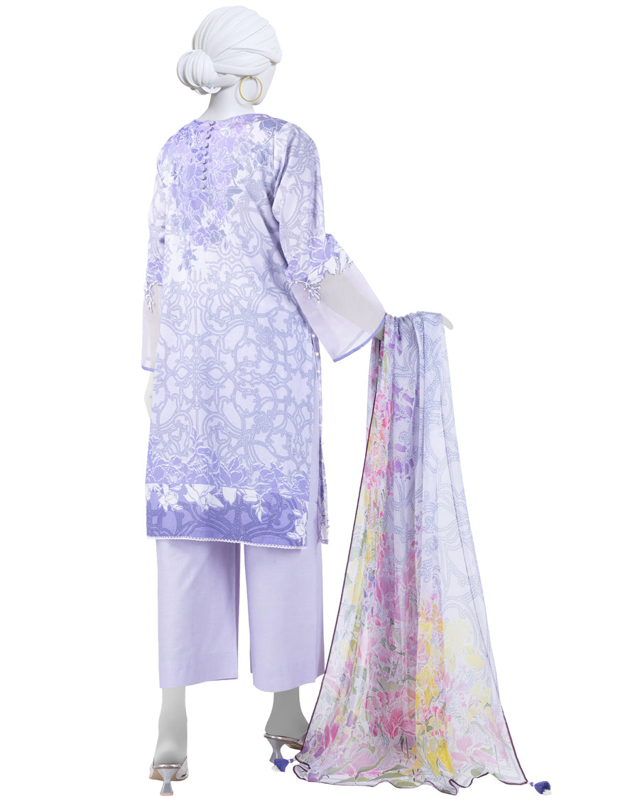 Lawn Lilac Unstitched Suit - J. Junaid Jamshed