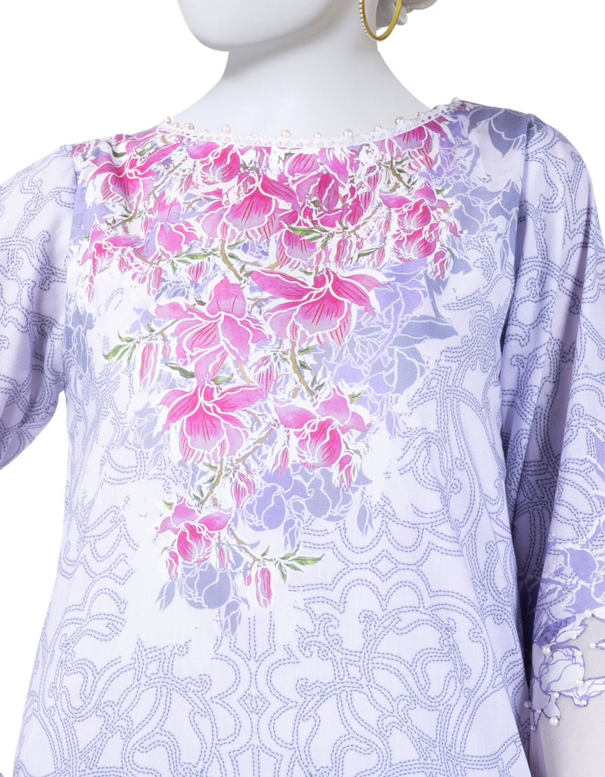 Lawn Lilac Unstitched Suit - J. Junaid Jamshed