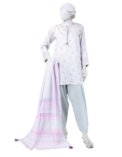 Lawn Multicolor Unstitched Suit - J. Junaid Jamshed