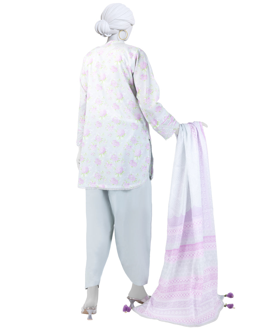 Lawn Multicolor Unstitched Suit - J. Junaid Jamshed