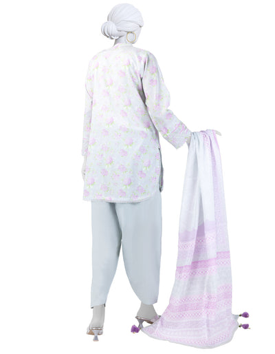 Lawn Multicolor Unstitched Suit - J. Junaid Jamshed