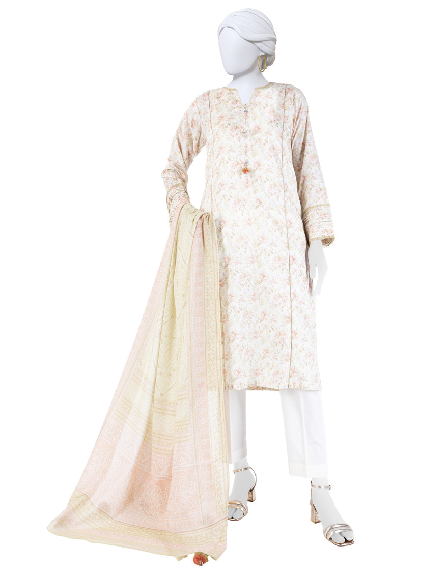 Lawn Multicolor Unstitched Suit - J. Junaid Jamshed