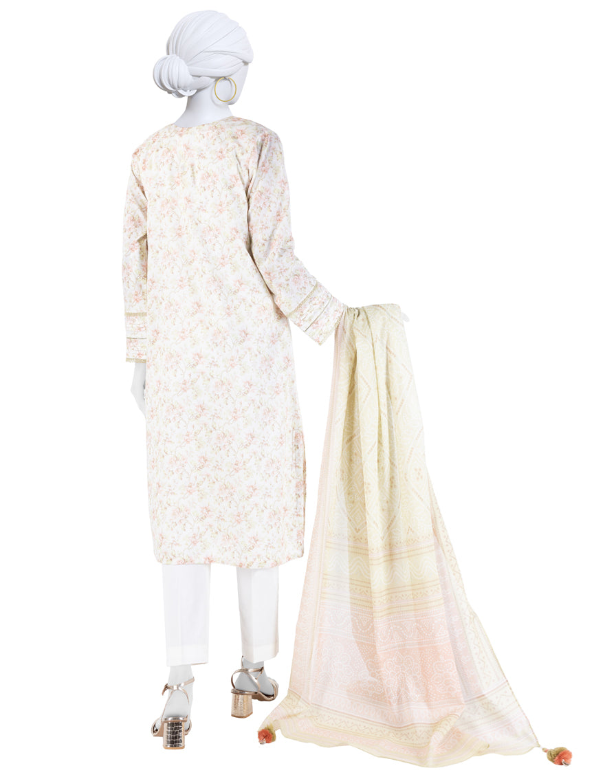 Lawn Multicolor Unstitched Suit - J. Junaid Jamshed