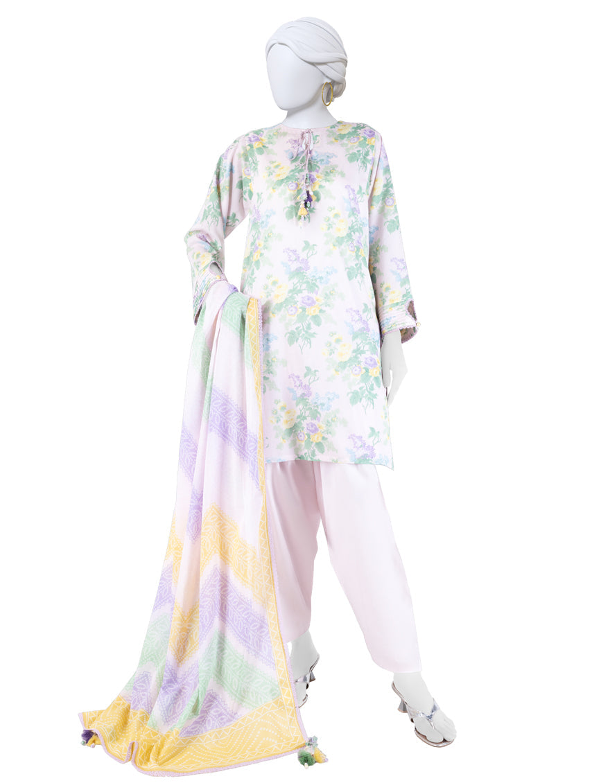 Lawn Multicolor Unstitched Suit - J. Junaid Jamshed