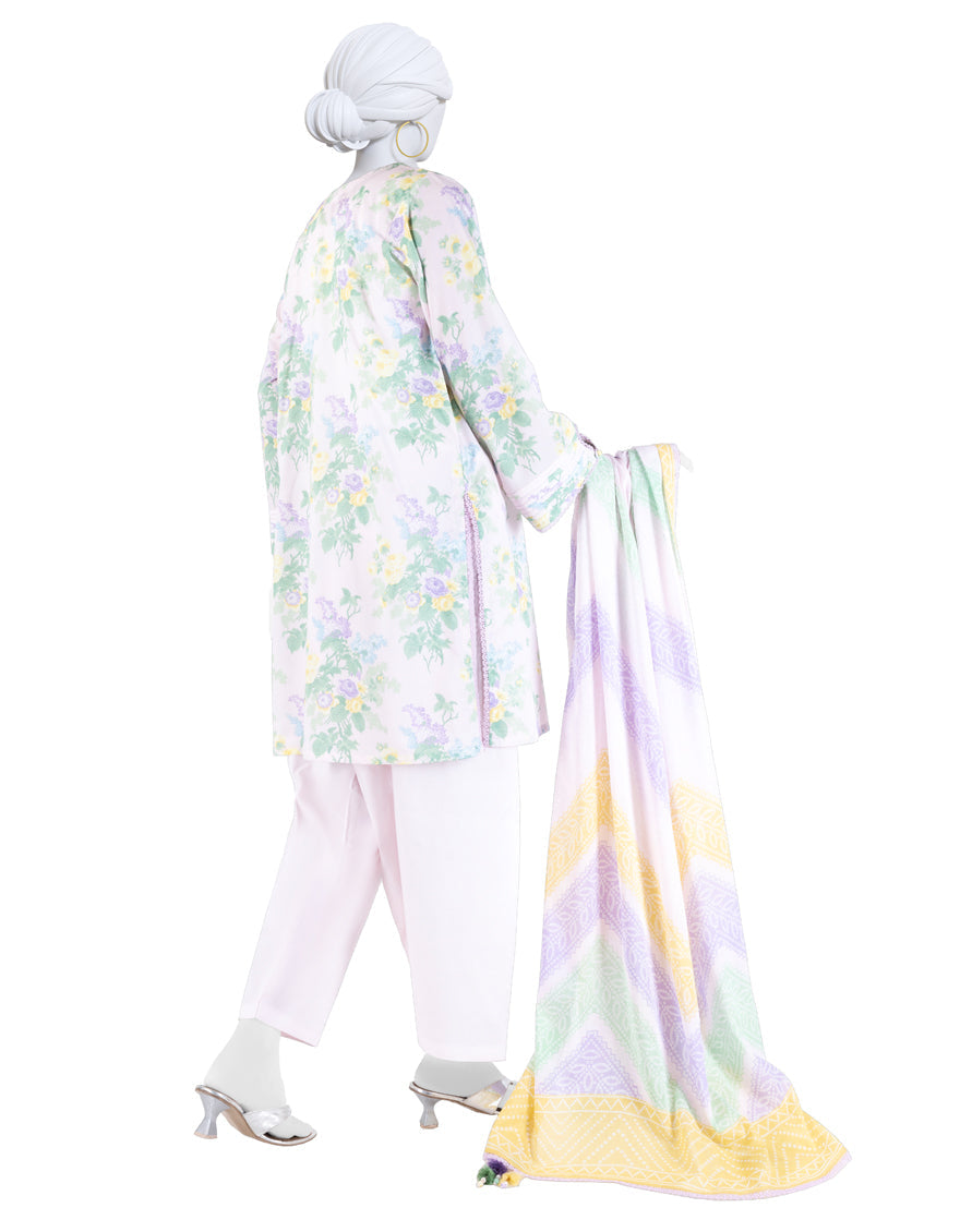 Lawn Multicolor Unstitched Suit - J. Junaid Jamshed