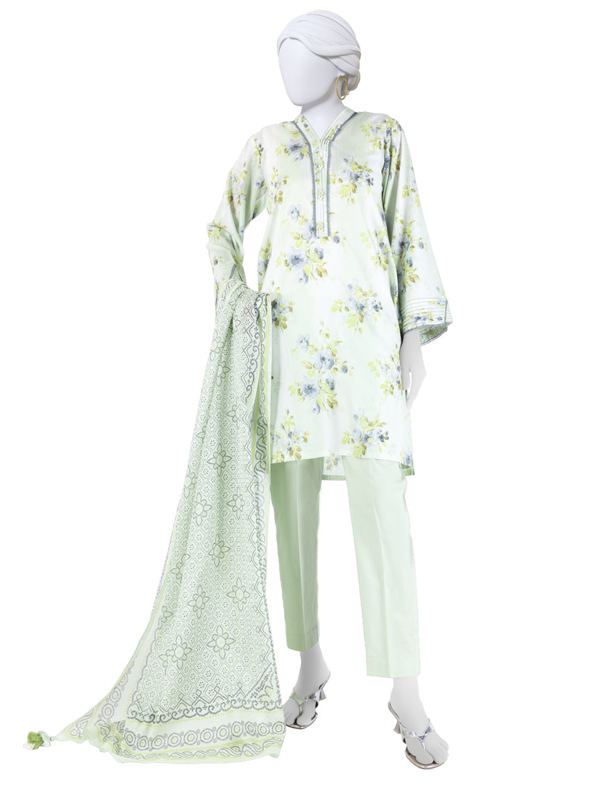 Lawn Multicolor Unstitched Suit - J. Junaid Jamshed