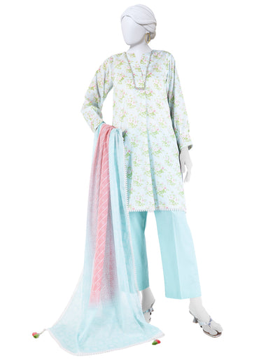 Lawn Multicolor Unstitched Suit - J. Junaid Jamshed