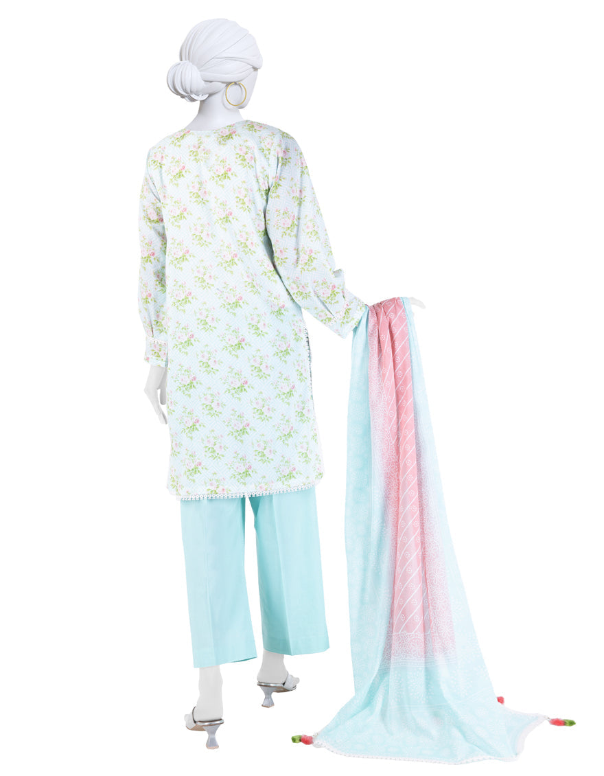 Lawn Multicolor Unstitched Suit - J. Junaid Jamshed