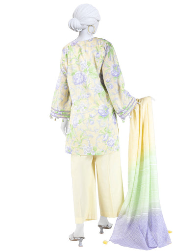 Lawn Multicolor Unstitched Suit - J. Junaid Jamshed