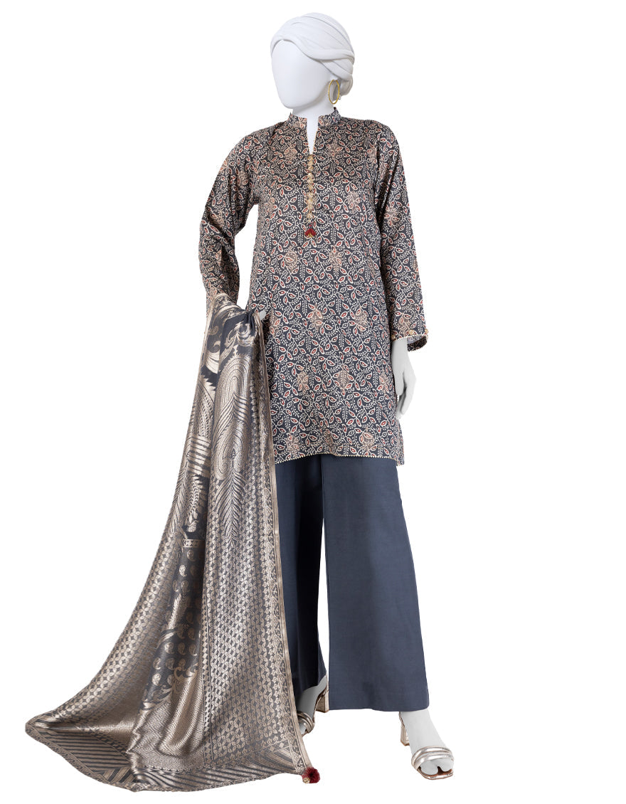 Jacquard Multicolor Unstitched Suit - J. Junaid Jamshed