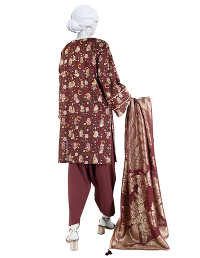 Jacquard Multicolor Unstitched Suit - J. Junaid Jamshed