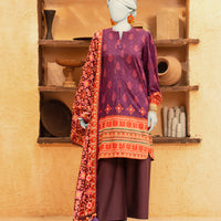 Lawn Purple Stitched Suit - J. Junaid Jamshed