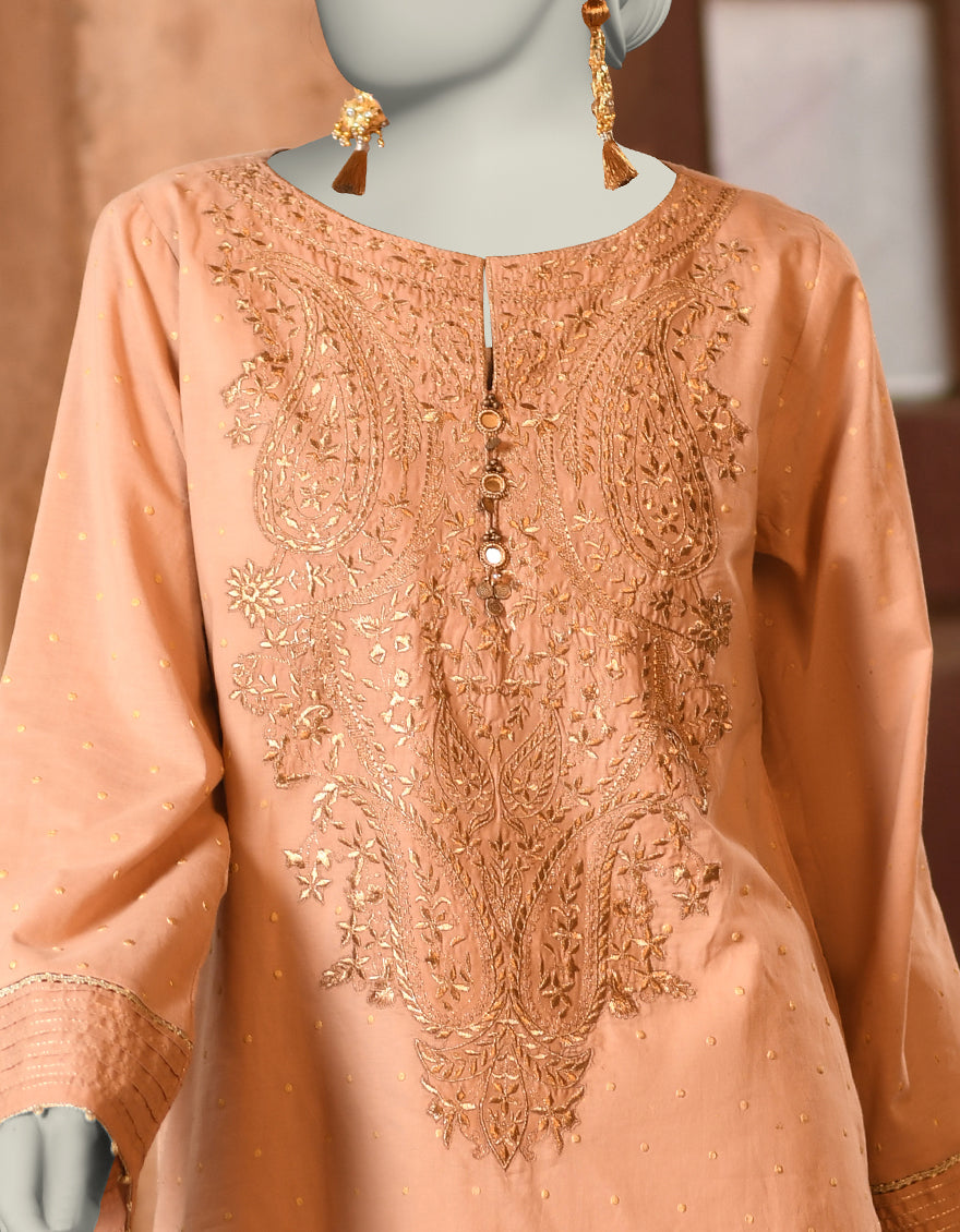 Lawn Brown Kurti - J. Junaid Jamshed