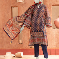 Lawn Multicolor Unstitched Suit - J. Junaid Jamshed
