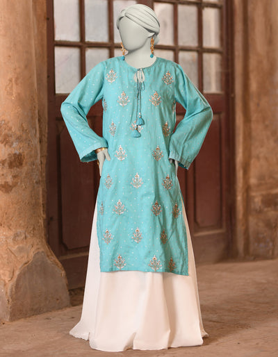 Lawn Blue Kurti - J. Junaid Jamshed