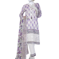 Lawn Off White Unstitched Suit - J. Junaid Jamshed