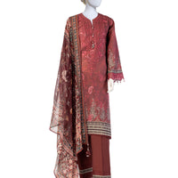 Lawn Multicolor Unstitched Suit - J. Junaid Jamshed
