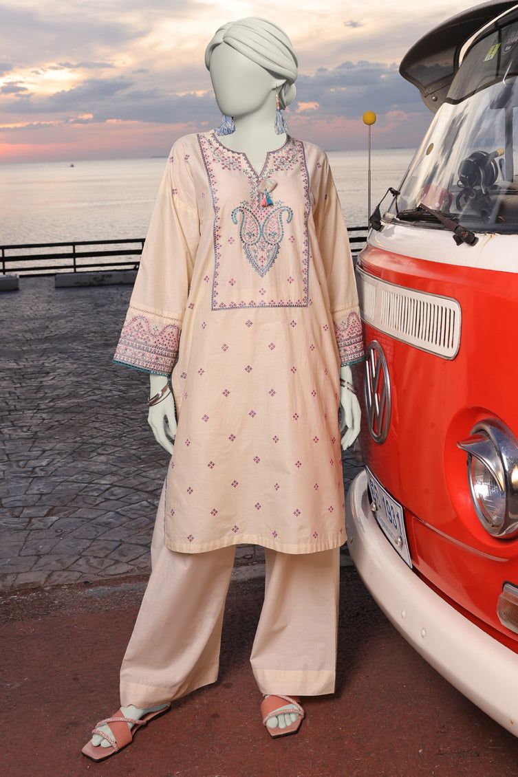 Lawn White Kurti - J. Junaid Jamshed