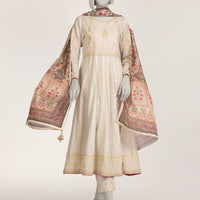 Dobby Off White Stitched Suit - J. Junaid Jamshed