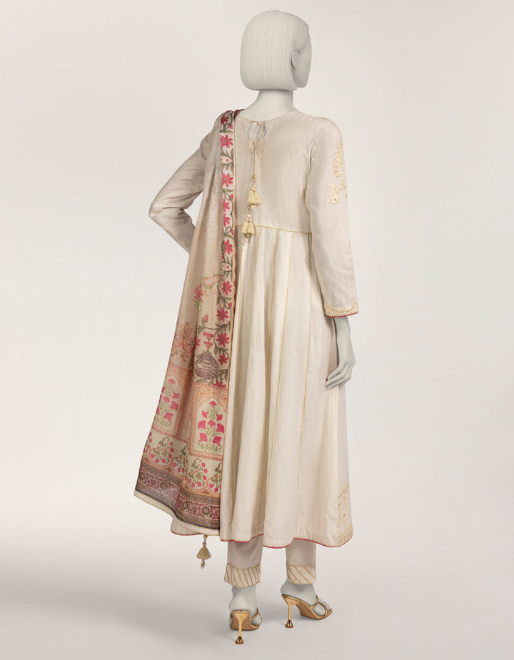 Dobby Off White Stitched Suit - J. Junaid Jamshed