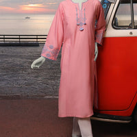 Lawn Pink Kurti - J. Junaid Jamshed