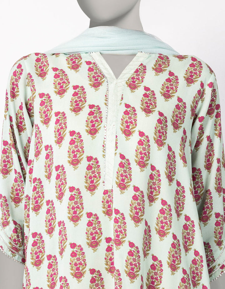 Linen Green Stitched Suit - J. Junaid Jamshed