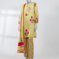 Lawn Green Unstitched Suit - J. Junaid Jamshed