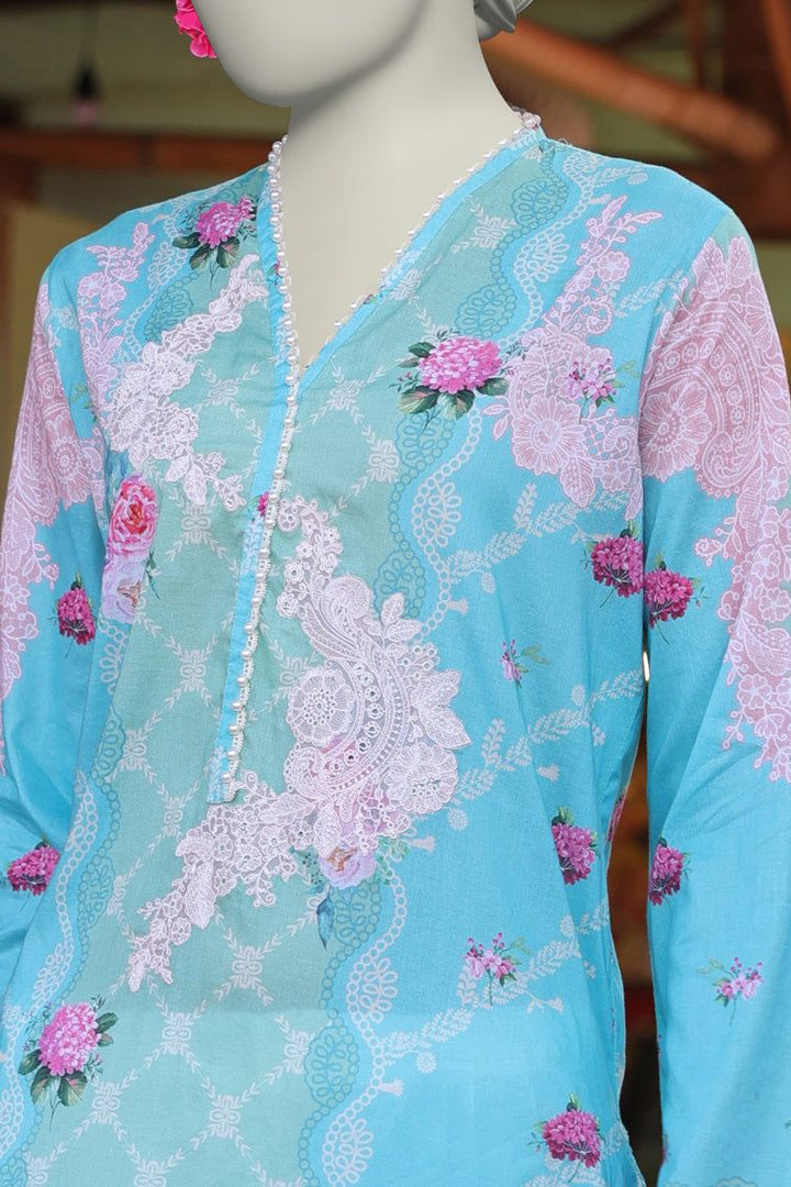 Lawn Blue Kurti - J. Junaid Jamshed
