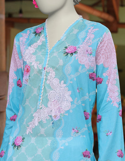 Lawn Blue Kurti - J. Junaid Jamshed