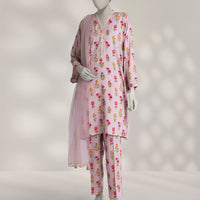 Linen Purple Stitched Suit - J. Junaid Jamshed