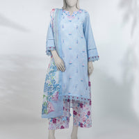 Lawn Multicolor Unstitched Suit - J. Junaid Jamshed