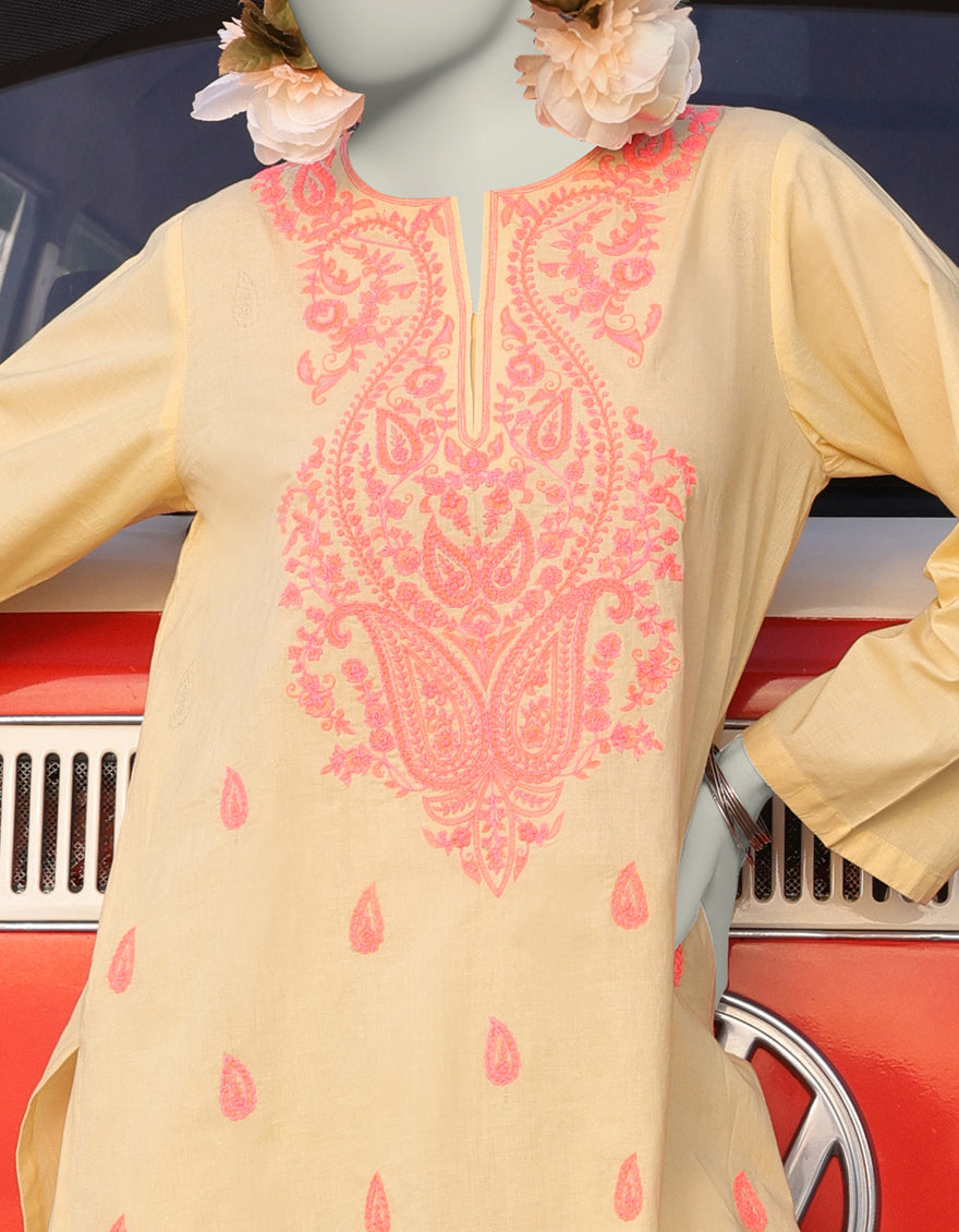 Lawn Yellow Kurti - J. Junaid Jamshed