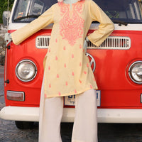 Lawn Yellow Kurti - J. Junaid Jamshed