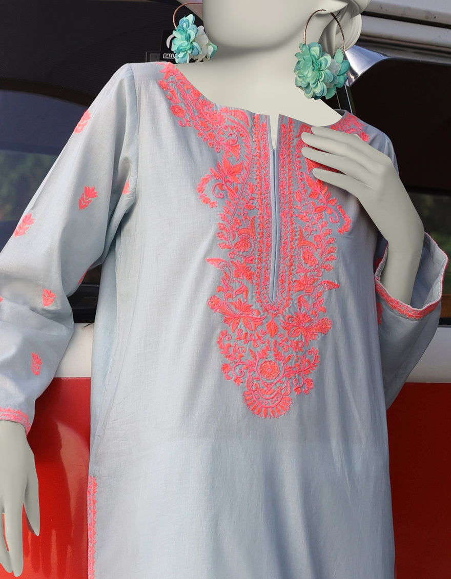 Lawn Blue Kurti - J. Junaid Jamshed