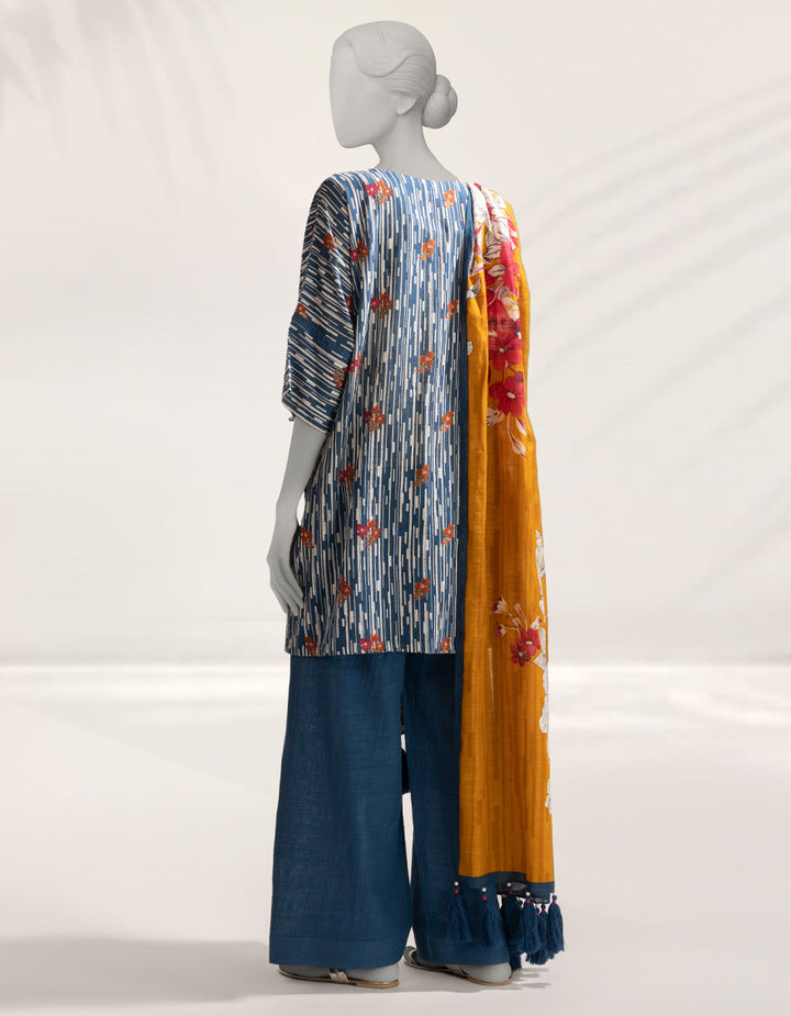 Khaddar Multicolor Unstitched Suit - J. Junaid Jamshed