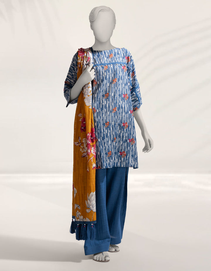 Khaddar Multicolor Unstitched Suit - J. Junaid Jamshed