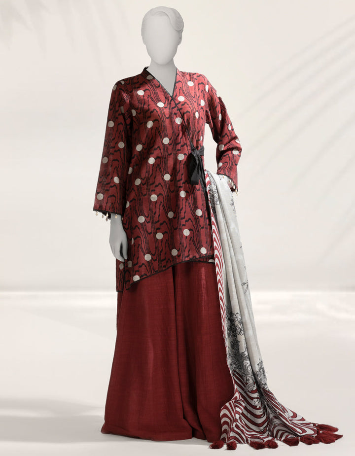 Khaddar Multicolor Unstitched Suit - J. Junaid Jamshed