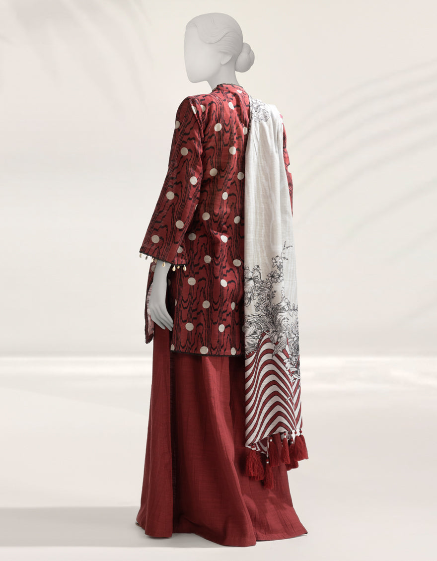 Khaddar Multicolor Unstitched Suit - J. Junaid Jamshed