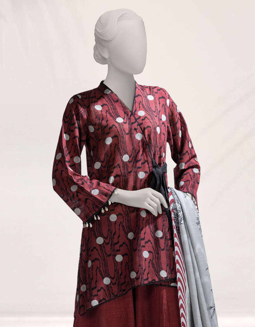 Khaddar Multicolor Unstitched Suit - J. Junaid Jamshed