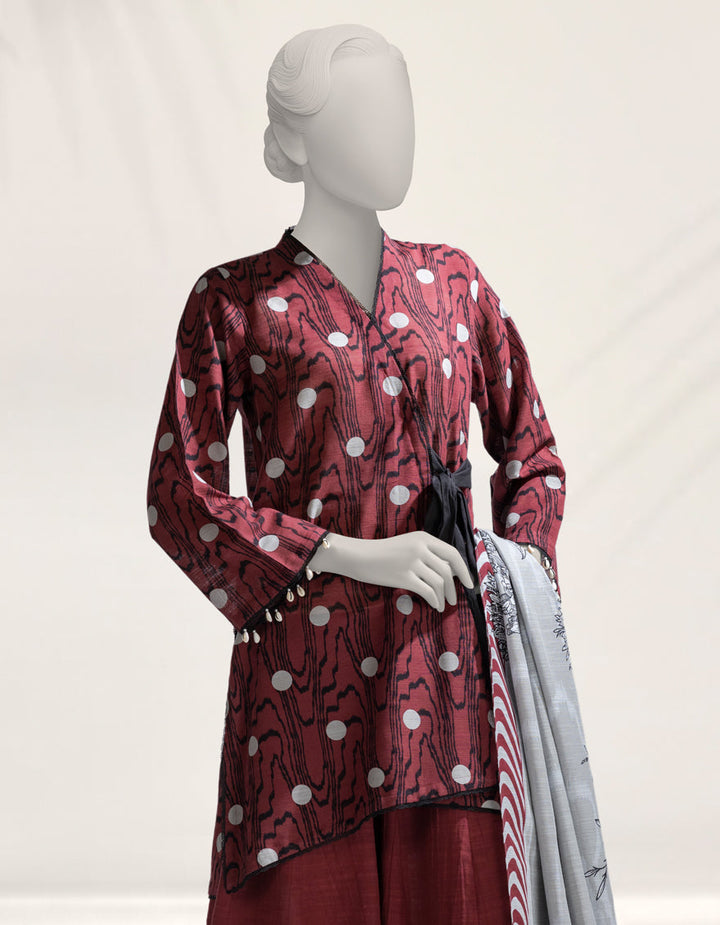 Khaddar Multicolor Unstitched Suit - J. Junaid Jamshed