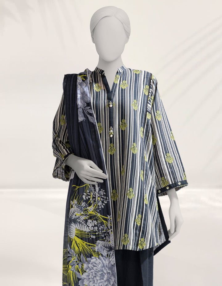 Khaddar Multicolor Unstitched Suit - J. Junaid Jamshed
